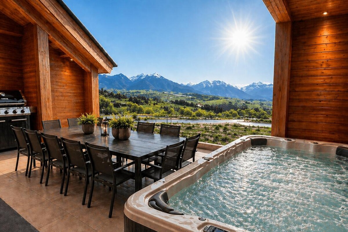 Chalet Quiétude à Font-Romeu, terrasse vue montagne